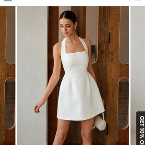 Sexy halter solid dress